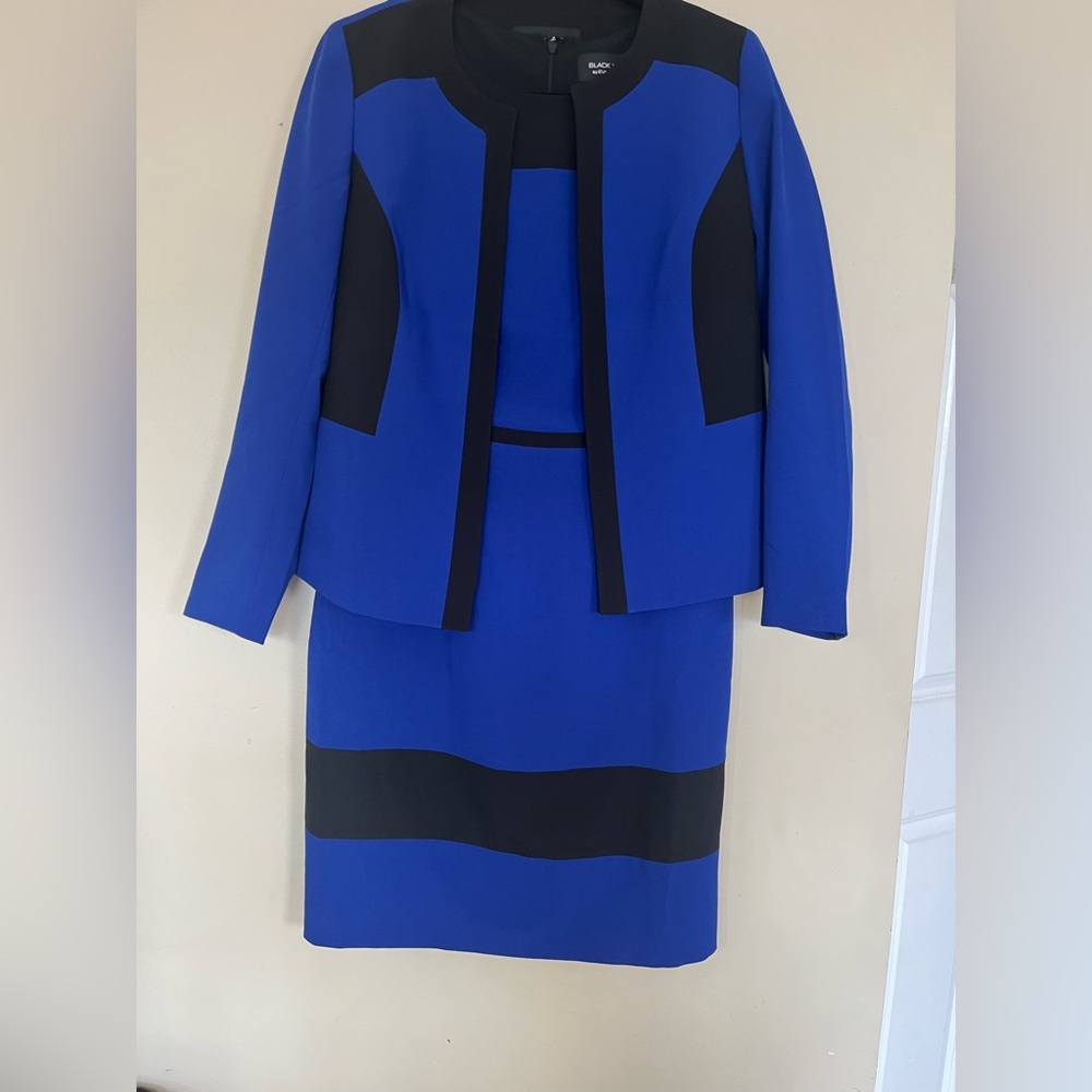 Evan Picone Black Label Blue and Black Dress Suit